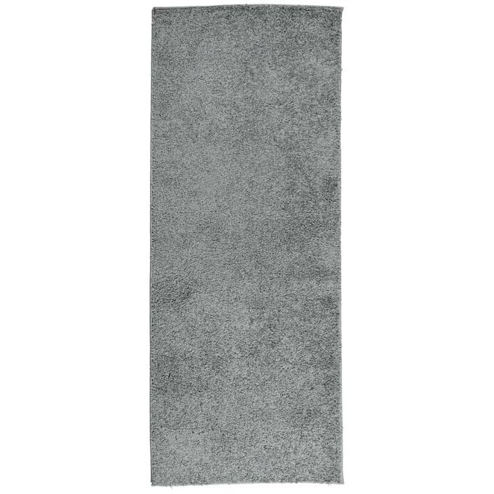 Tapis shaggy à poils longs moderne vert 80x200 cm - Photo n°1