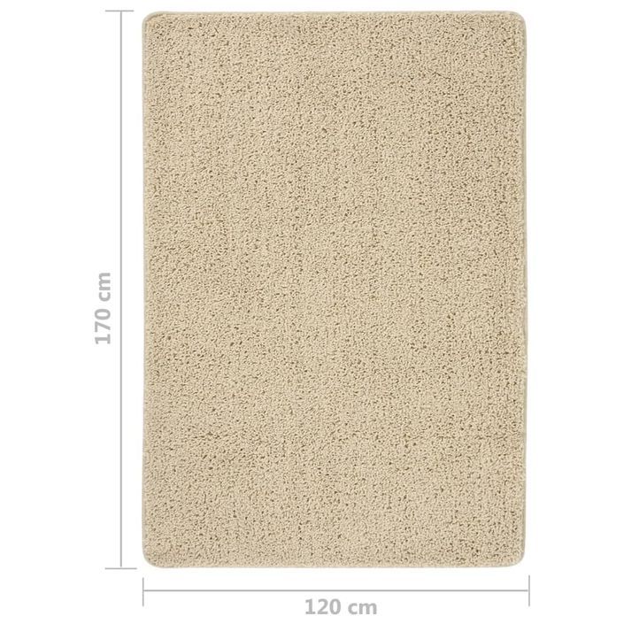 Tapis shaggy antidérapant Crème 120x170 cm - Photo n°5