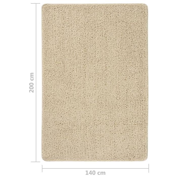 Tapis shaggy antidérapant Crème 140x200 cm - Photo n°5