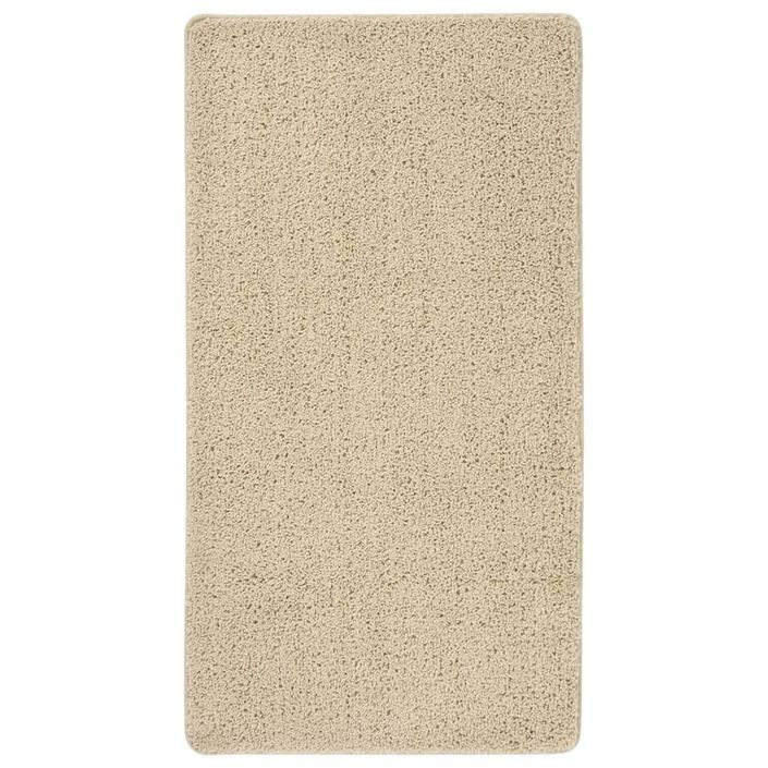 Tapis shaggy antidérapant Crème 80x150 cm - Photo n°1