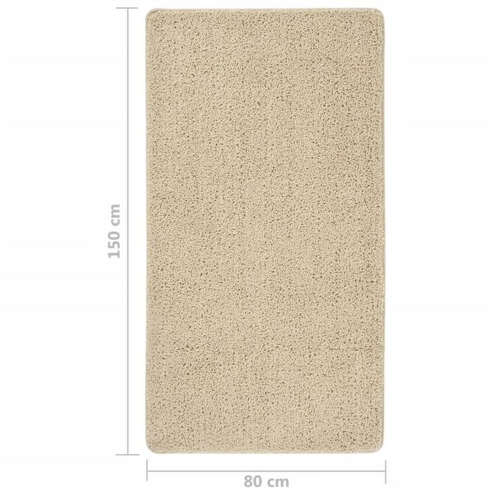 Tapis shaggy antidérapant Crème 80x150 cm - Photo n°5