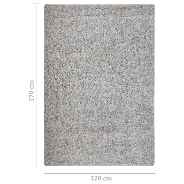 Tapis shaggy antidérapant Gris clair 120x170 cm - Photo n°5