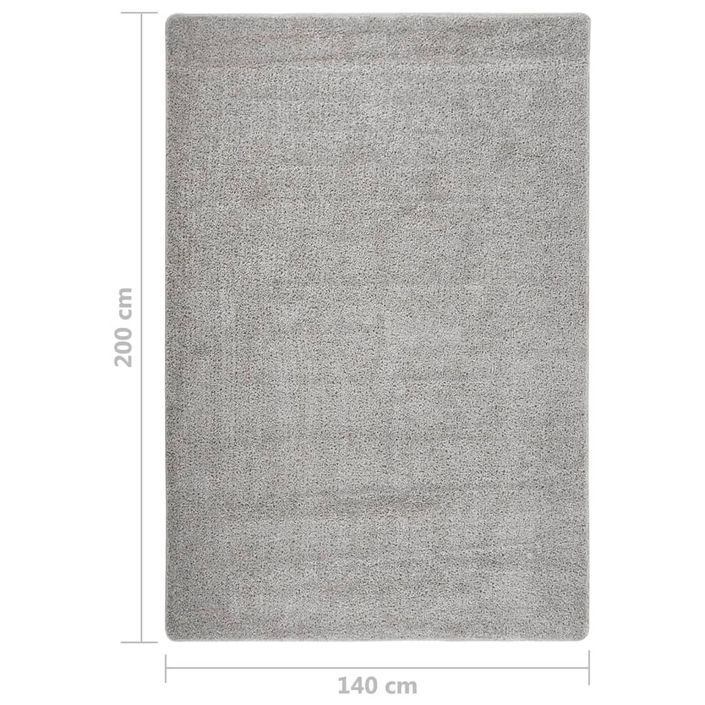 Tapis shaggy antidérapant Gris clair 140x200 cm - Photo n°5