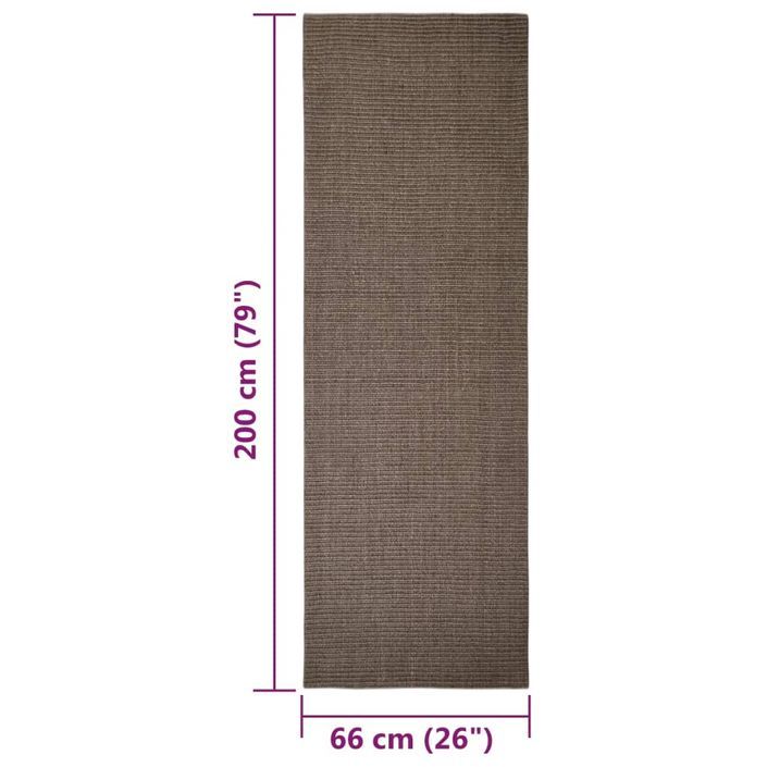 Tapis Sisal naturel 66x200 cm Marron - Photo n°7