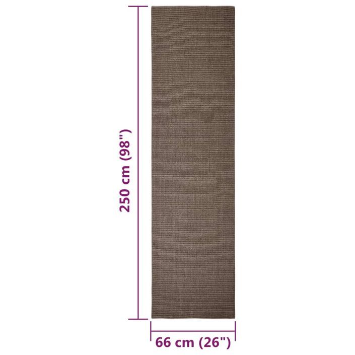 Tapis Sisal naturel 66x250 cm Marron - Photo n°7