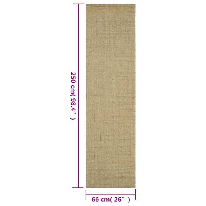 Tapis Sisal naturel 66x250 cm Vert - Photo n°7