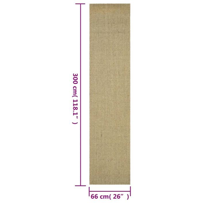 Tapis Sisal naturel 66x300 cm Vert - Photo n°7