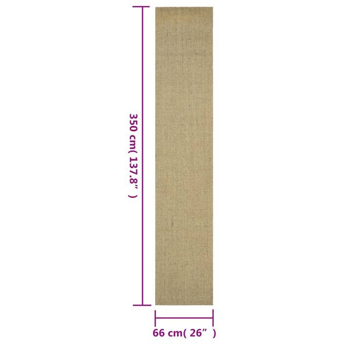 Tapis Sisal naturel 66x350 cm Vert - Photo n°7