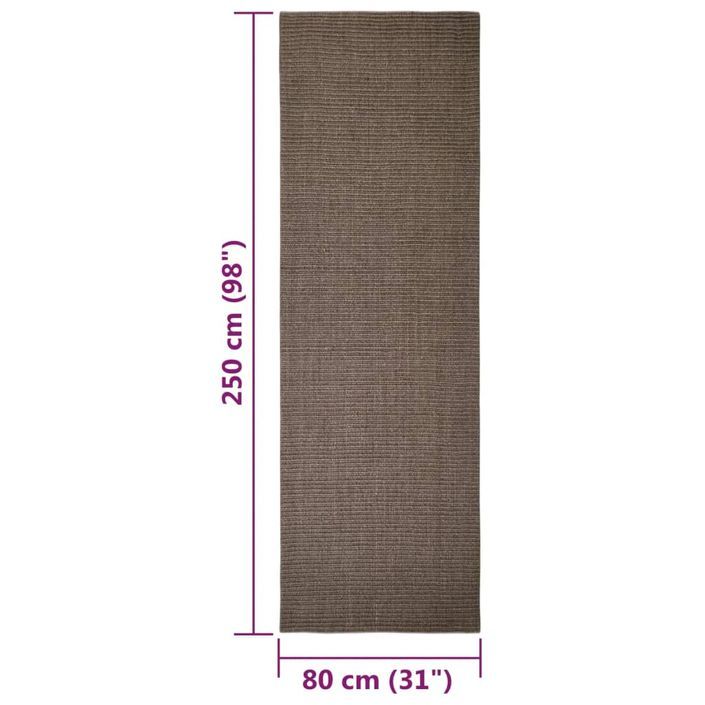 Tapis Sisal naturel 80x250 cm Marron - Photo n°7