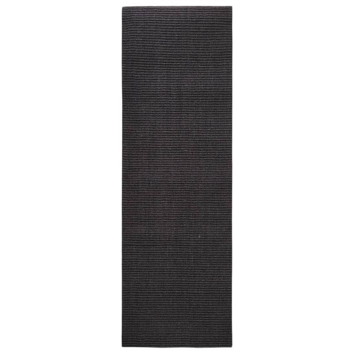 Tapis Sisal naturel 80x250 cm Noir - Photo n°2