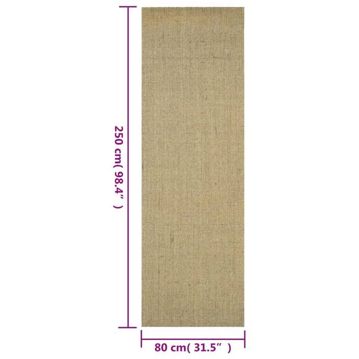 Tapis Sisal naturel 80x250 cm Vert - Photo n°7