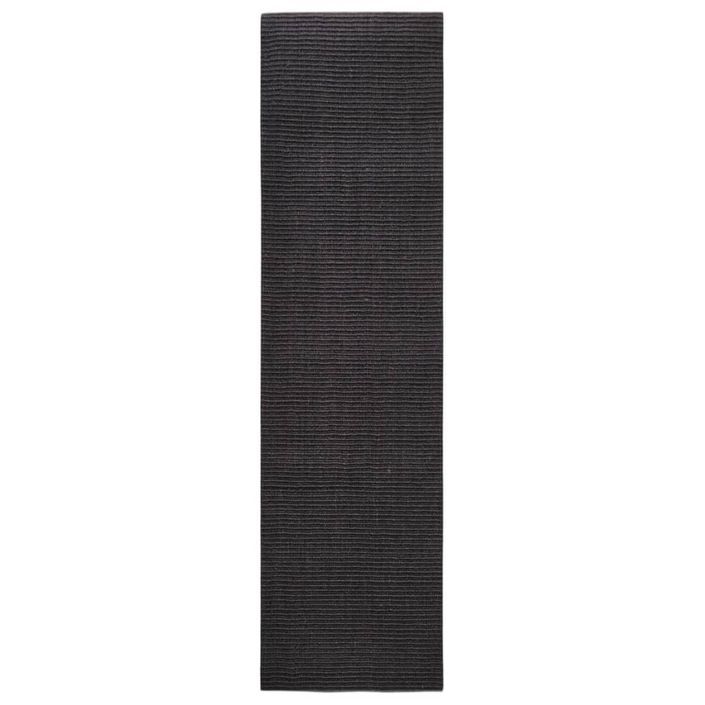 Tapis Sisal naturel 80x300 cm Noir - Photo n°2