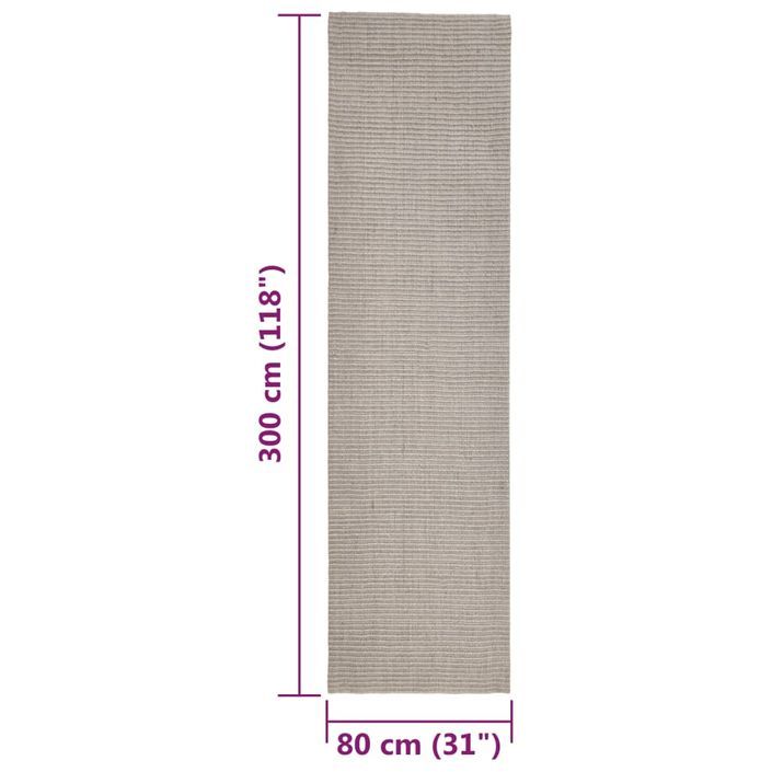 Tapis Sisal naturel 80x300 cm Sableux - Photo n°7