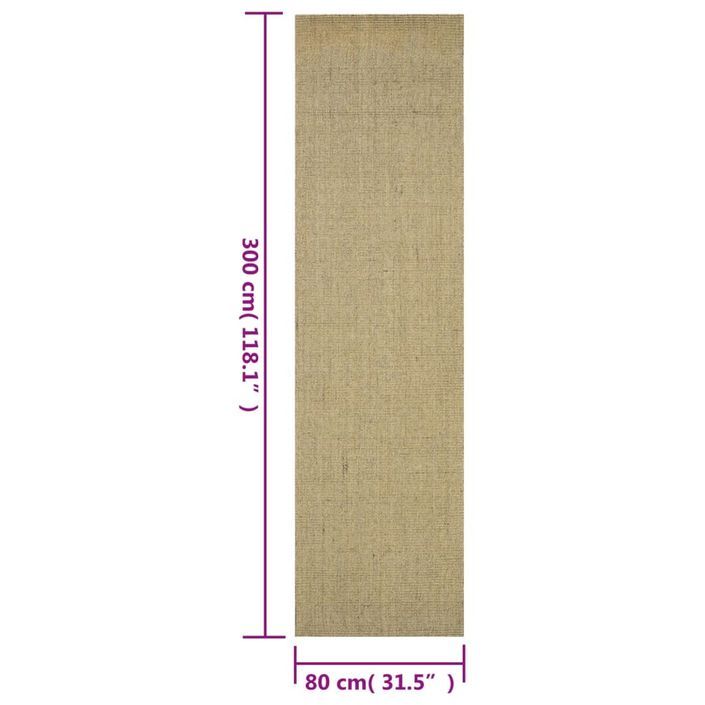 Tapis Sisal naturel 80x300 cm Vert - Photo n°7