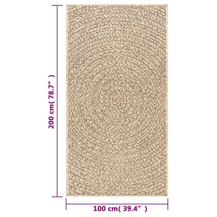 Tapis ZIZUR 100x200 cm aspect de jute intérieur et extérieur - Photo n°8