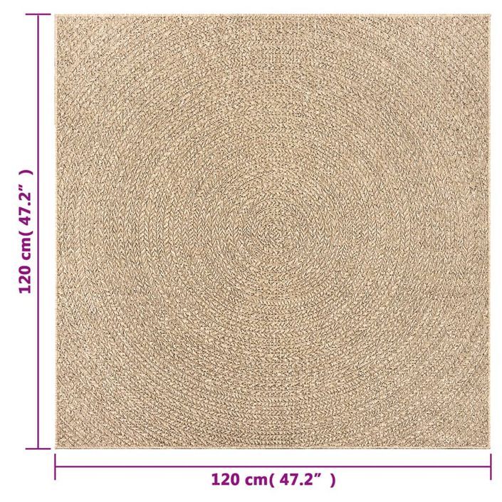 Tapis ZIZUR 120x120 cm aspect de jute intérieur et extérieur - Photo n°8