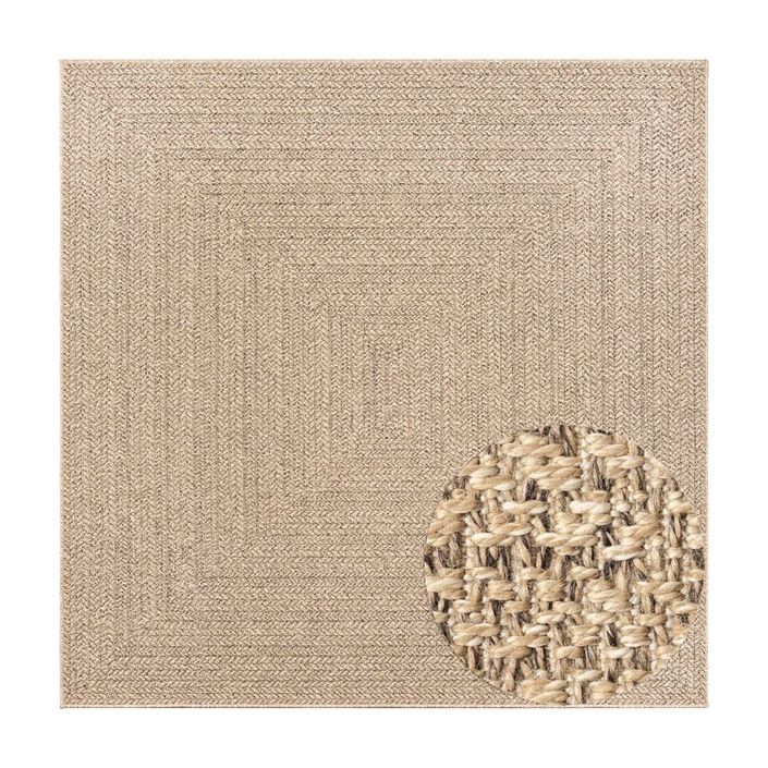 Tapis ZIZUR 120x120 cm aspect de jute intérieur et extérieur - Photo n°1