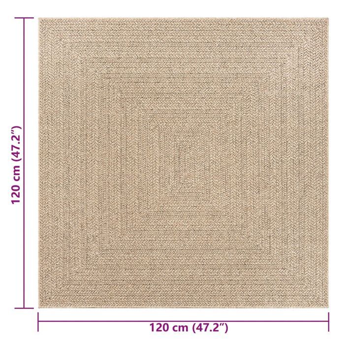 Tapis ZIZUR 120x120 cm aspect de jute intérieur et extérieur - Photo n°8