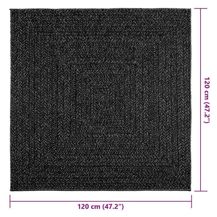 Tapis ZIZUR 120x120 cm aspect de jute intérieur extérieur - Photo n°9