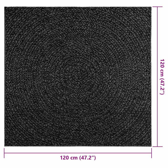 Tapis ZIZUR 120x120 cm aspect de jute intérieur extérieur - Photo n°9