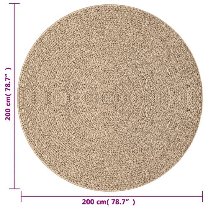 Tapis ZIZUR Ø 200 cm aspect de jute intérieur et extérieur - Photo n°7