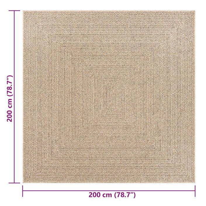 Tapis ZIZUR 200x200 cm aspect de jute intérieur et extérieur - Photo n°8