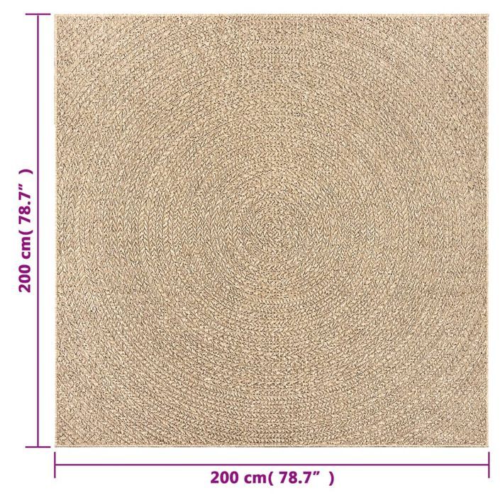 Tapis ZIZUR 200x200 cm aspect de jute intérieur et extérieur - Photo n°8