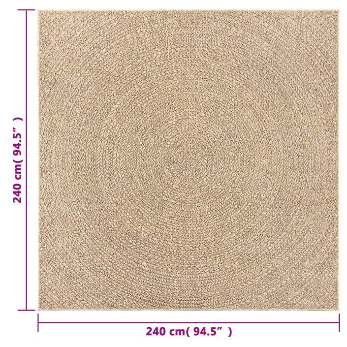 Tapis ZIZUR 240x240 cm aspect de jute intérieur et extérieur - Photo n°8