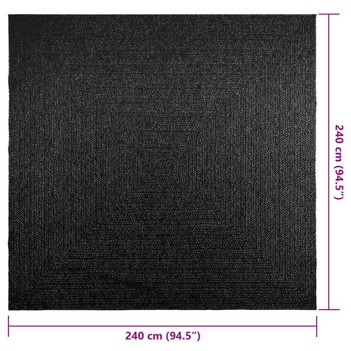 Tapis ZIZUR 240x240 cm aspect de jute intérieur extérieur - Photo n°9