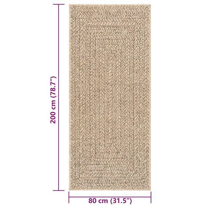 Tapis ZIZUR 80x200 cm aspect de jute intérieur et extérieur - Photo n°8