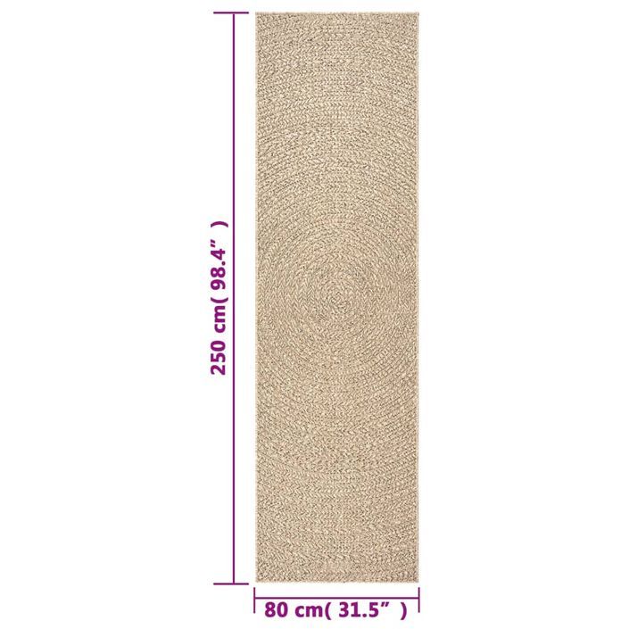 Tapis ZIZUR 80x250 cm aspect de jute intérieur et extérieur - Photo n°8