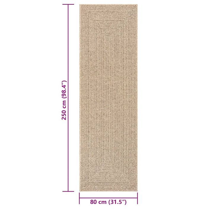 Tapis ZIZUR 80x250 cm aspect de jute intérieur et extérieur - Photo n°8