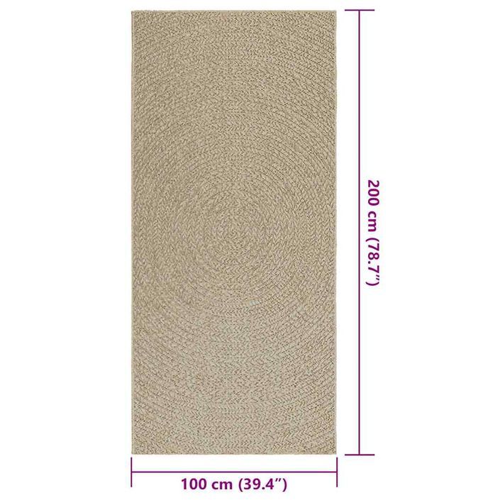 Tapis ZIZUR beige 100x200 cm aspect de jute intérieur extérieur - Photo n°9