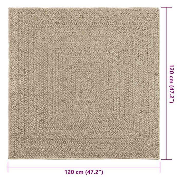 Tapis ZIZUR beige 120x120 cm aspect de jute intérieur extérieur - Photo n°9