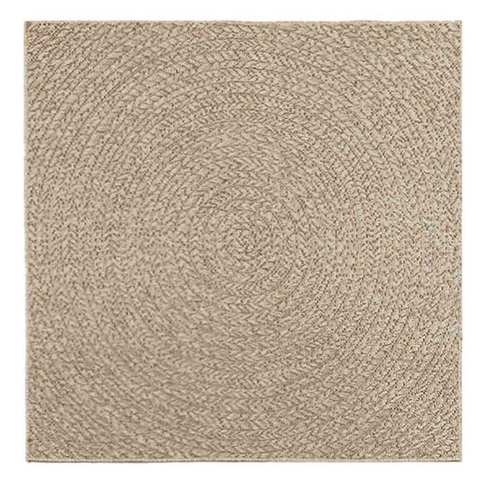 Tapis ZIZUR beige 120x120 cm aspect de jute intérieur extérieur - Photo n°2