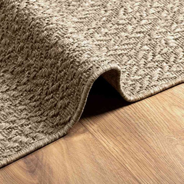 Tapis ZIZUR beige 120x120 cm aspect de jute intérieur extérieur - Photo n°8