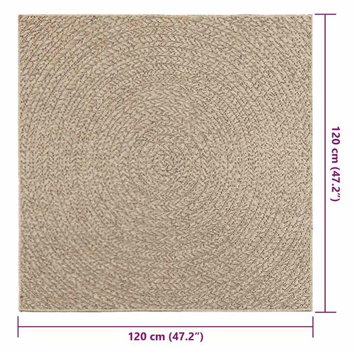 Tapis ZIZUR beige 120x120 cm aspect de jute intérieur extérieur - Photo n°9