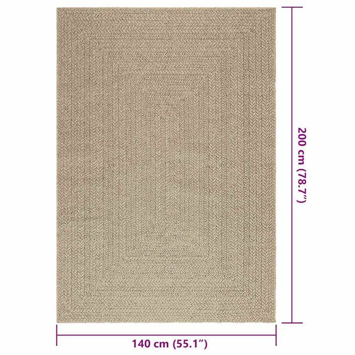 Tapis ZIZUR beige 140x200 cm aspect de jute intérieur extérieur - Photo n°9