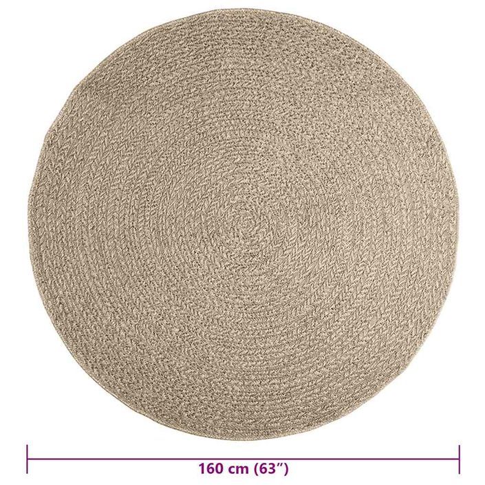 Tapis ZIZUR beige Ø 160cm aspect de jute intérieur et extérieur - Photo n°9