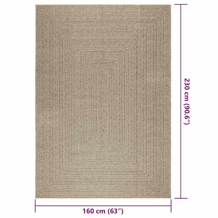 Tapis ZIZUR beige 160x230 cm aspect de jute intérieur extérieur - Photo n°9