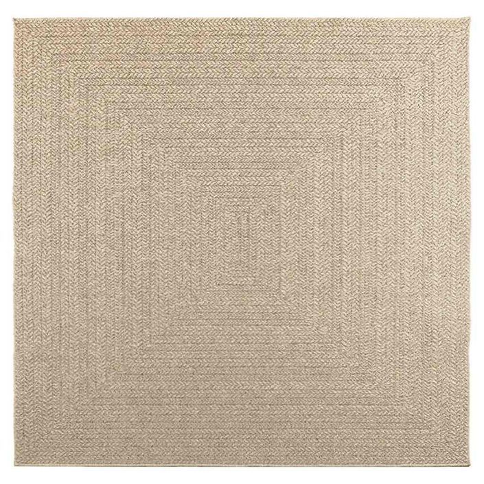 Tapis ZIZUR beige 200x200 cm aspect de jute intérieur extérieur - Photo n°2