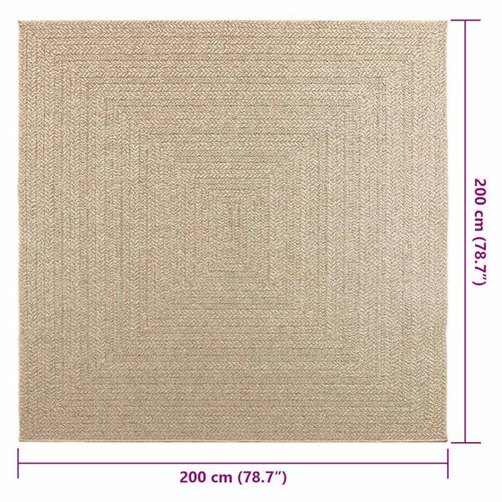 Tapis ZIZUR beige 200x200 cm aspect de jute intérieur extérieur - Photo n°9