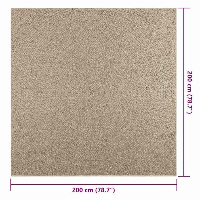 Tapis ZIZUR beige 200x200 cm aspect de jute intérieur extérieur - Photo n°9