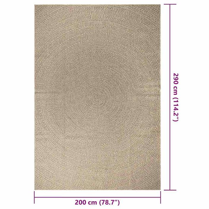 Tapis ZIZUR beige 200x290 cm aspect de jute intérieur extérieur - Photo n°9