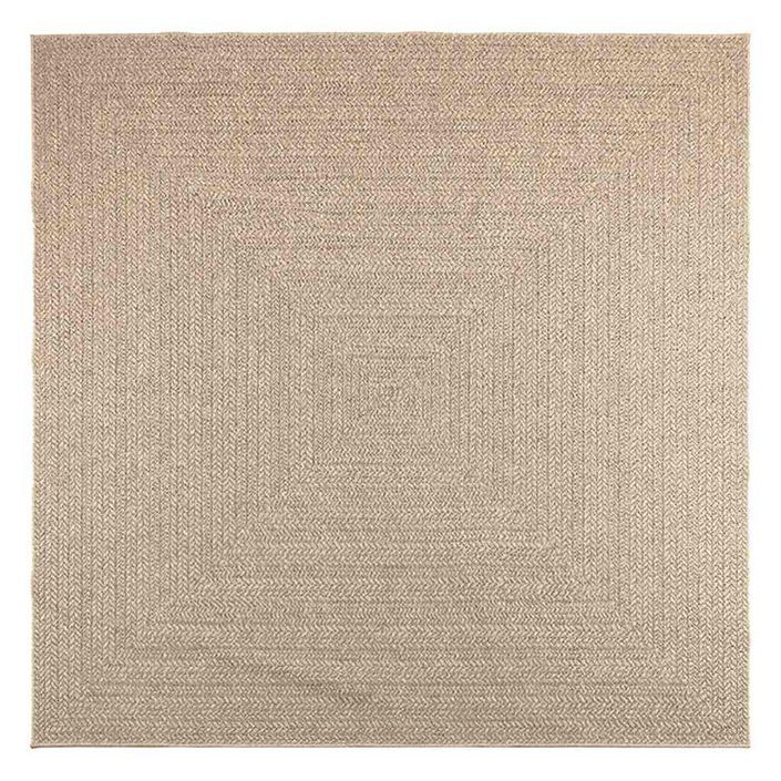 Tapis ZIZUR beige 240x240 cm aspect de jute intérieur extérieur - Photo n°2