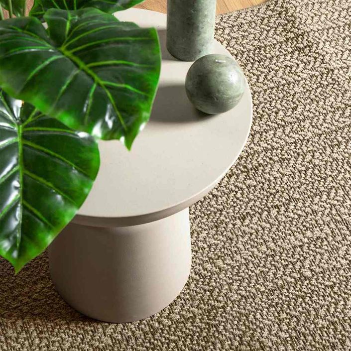 Tapis ZIZUR beige 240x240 cm aspect de jute intérieur extérieur - Photo n°3