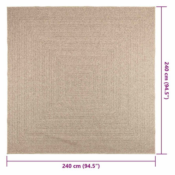 Tapis ZIZUR beige 240x240 cm aspect de jute intérieur extérieur - Photo n°9