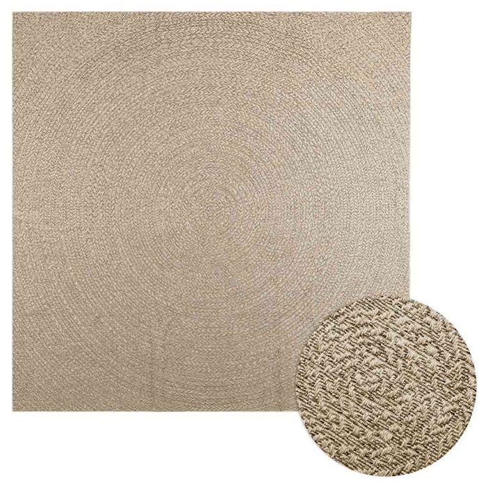 Tapis ZIZUR beige 240x240 cm aspect de jute intérieur extérieur - Photo n°1