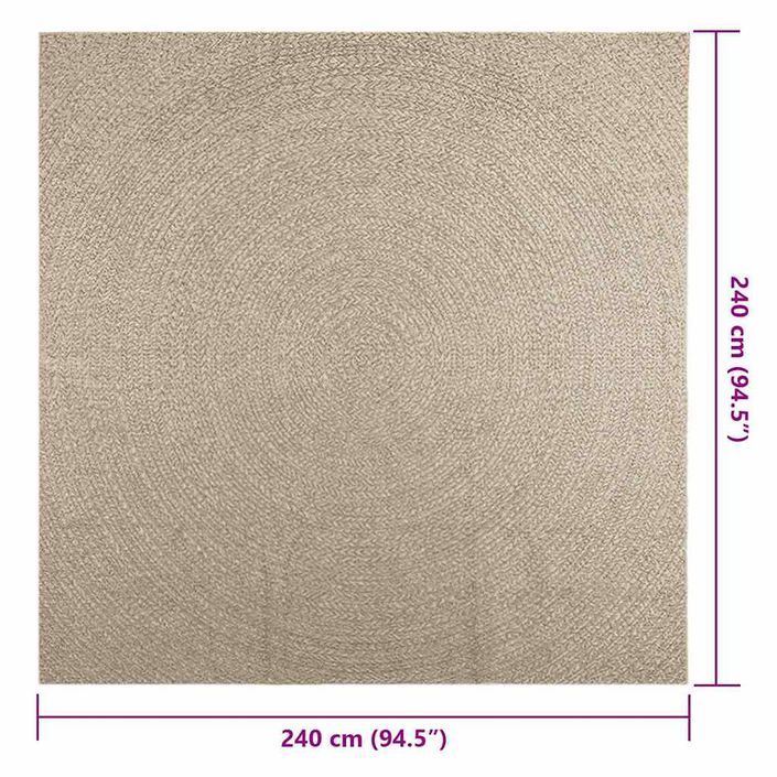 Tapis ZIZUR beige 240x240 cm aspect de jute intérieur extérieur - Photo n°9