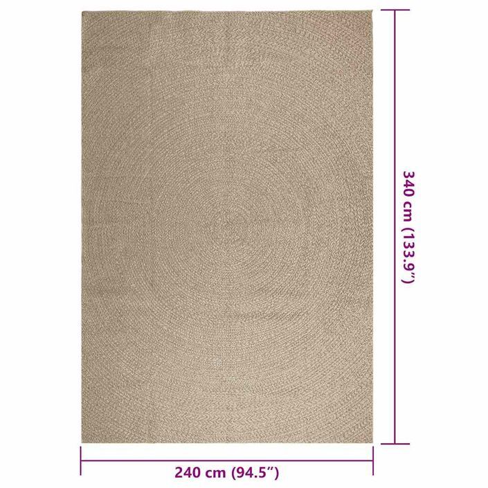 Tapis ZIZUR beige 240x340 cm aspect de jute intérieur extérieur - Photo n°9